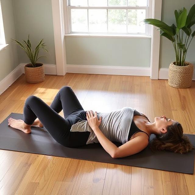 Supta Baddha Konasana apertura anca supina